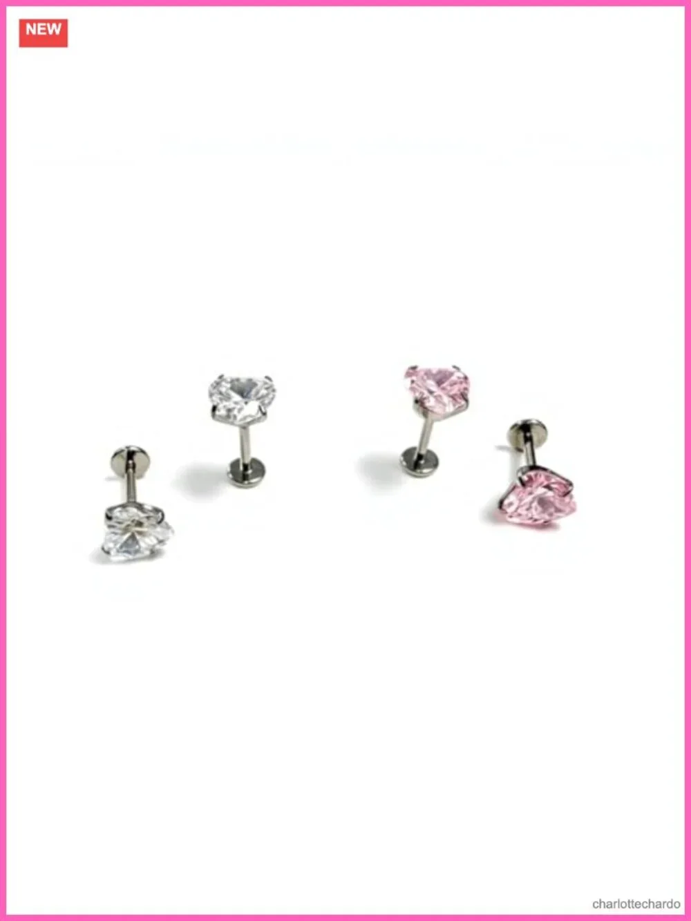 G23 Titanium Stud Earrings 2 Pair Value Set, 18G Hypoallergenic Piercing Studs